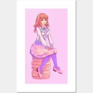 Pink Macaron Girl Posters and Art